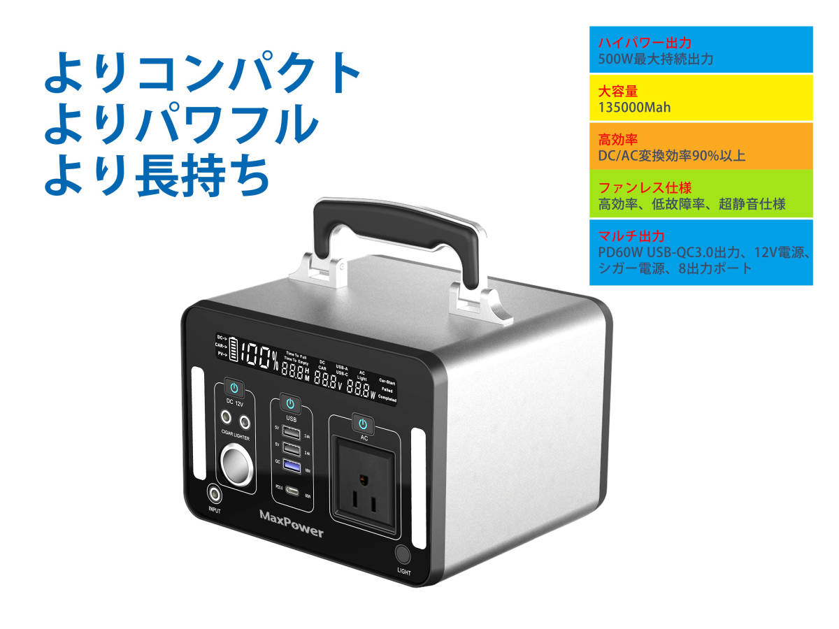 ポタ電.com】MaxPower（マックスパワー）のPL500J Ver2を隅々まで 