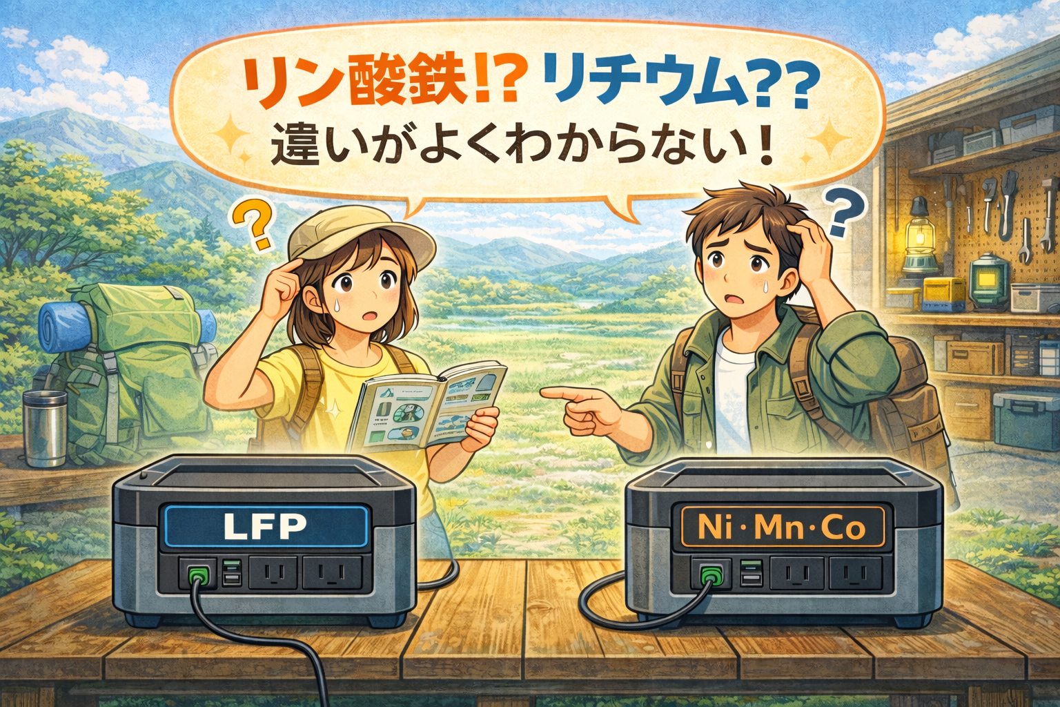 ポータブル電源のバッテリー種類イメージ