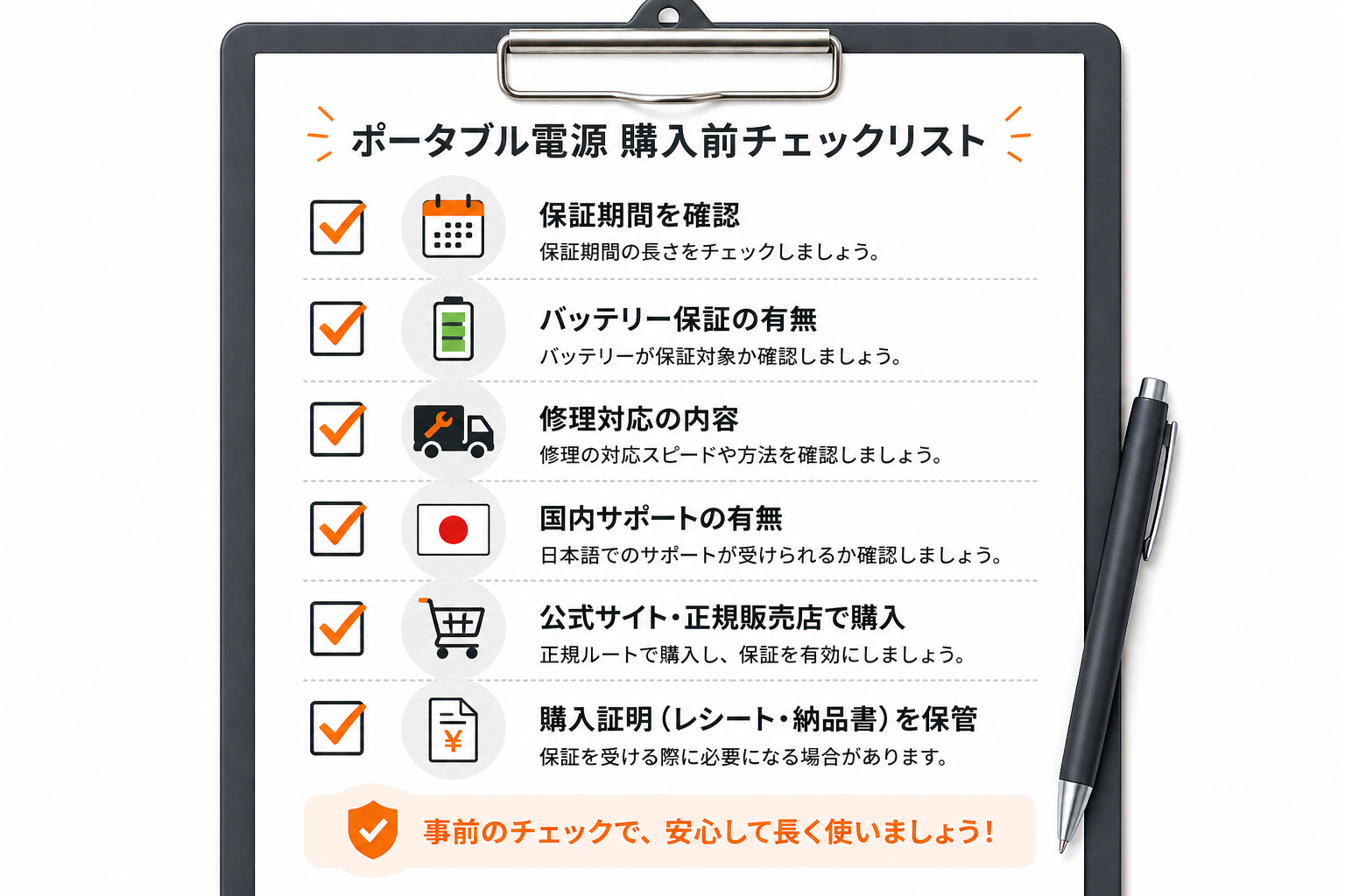 メーカー選びのチェックリストイメージ