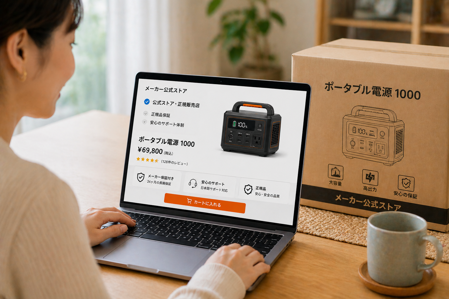 ポータブル電源を正規ルートで安全に購入するイメージ