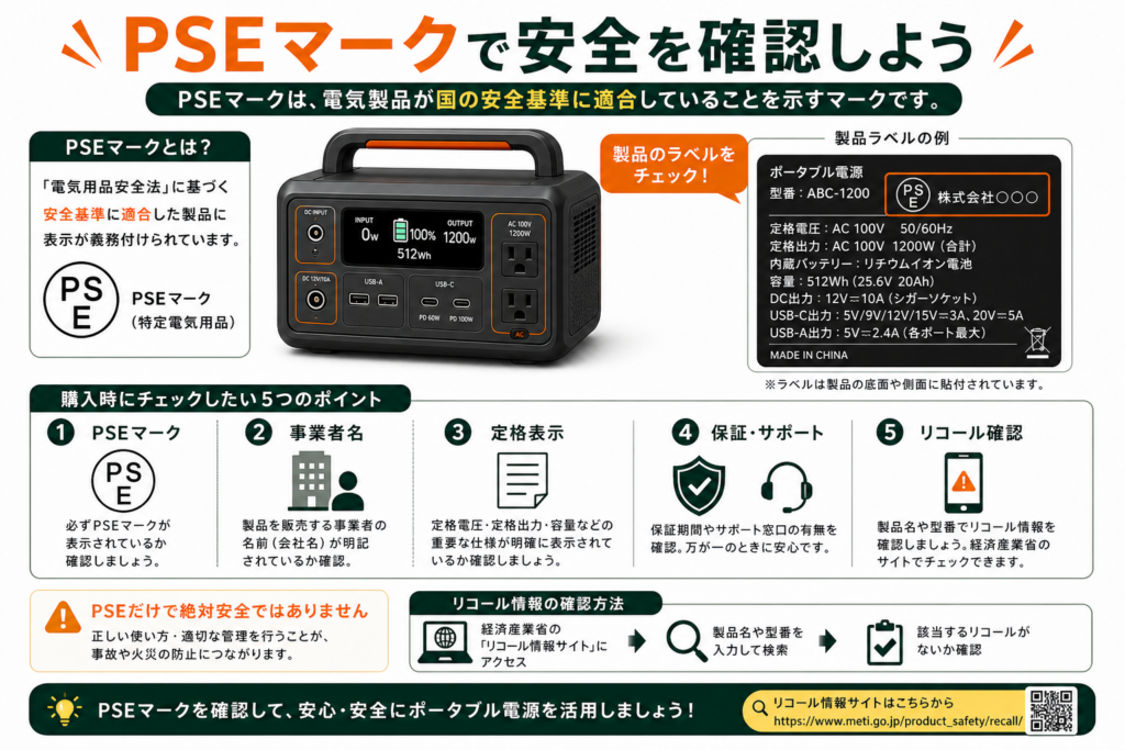 PSEマークで安全を確認しよう！信頼できるポータブル電源を見極める選び方ガイド