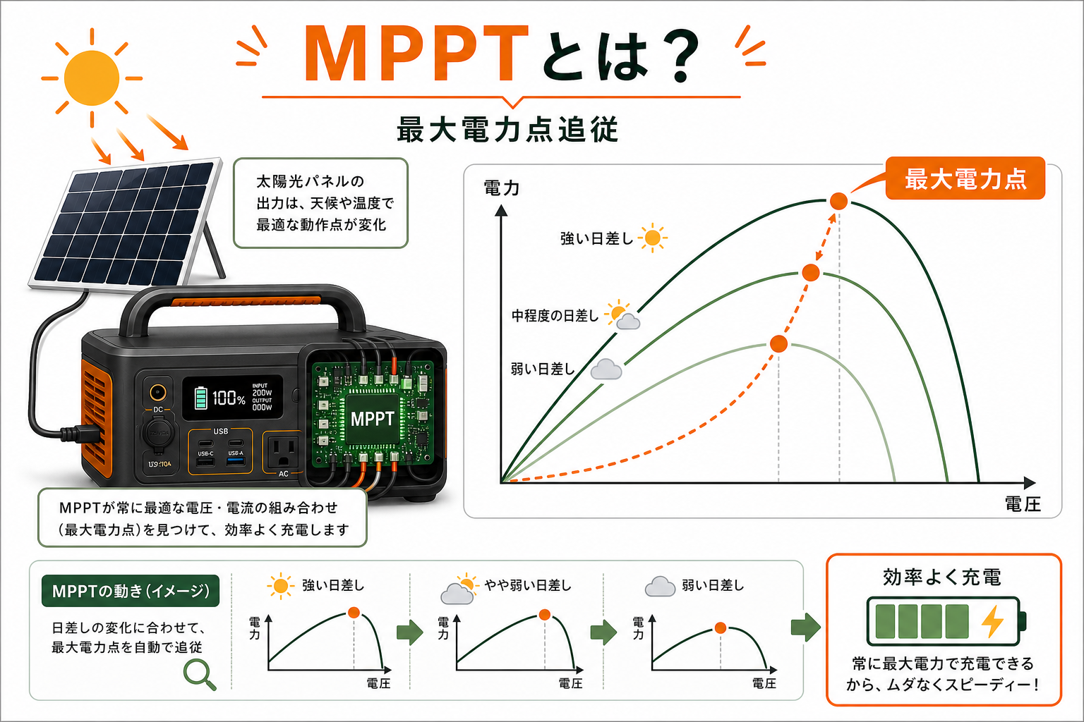 MPPT 最大電力点追従の仕組み