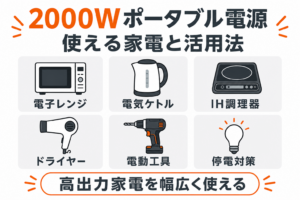 2000Wのポータブル電源でできること完全ガイド｜使える家電・稼働時間・おすすめ製品を紹介