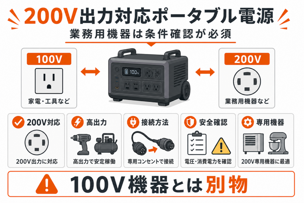 200V出力対応ポータブル電源の選び方とおすすめ機種｜業務用機器も動かせる高性能モデルを紹介