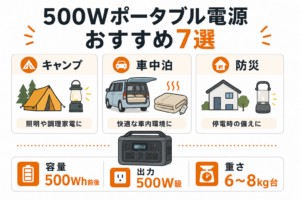 500Wポータブル電源おすすめ7選！キャンプ・防災で500Wが選ばれる理由と選び方も解説