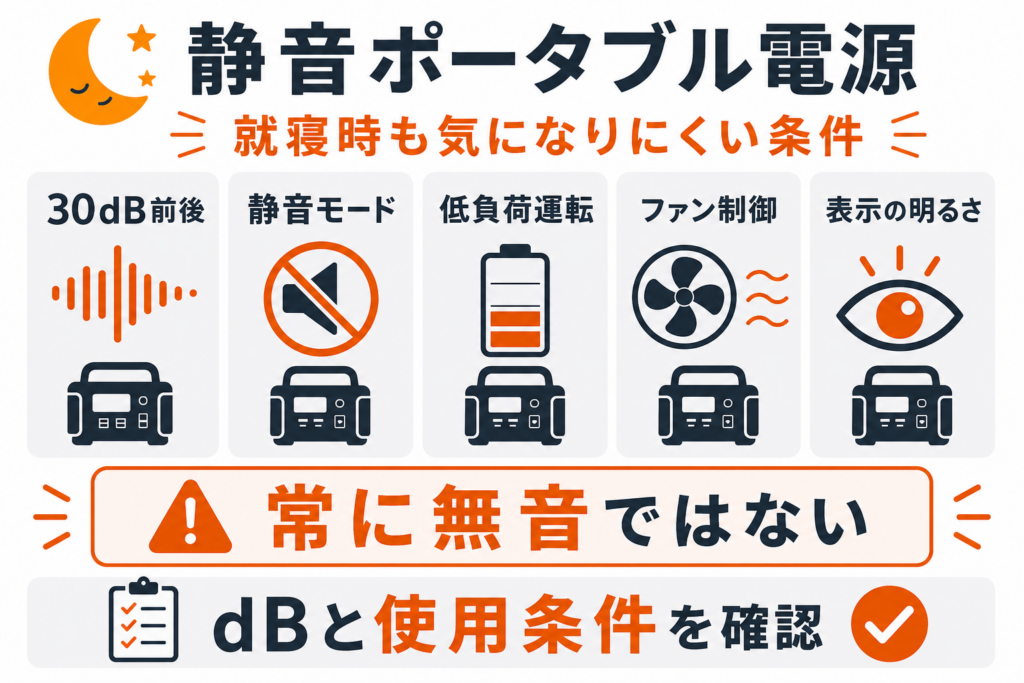 動作音が静かなポータブル電源おすすめ5選｜就寝時や屋内でも気にならない静音モデルの選び方